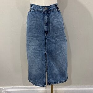Pilcro Blue Denim Midi Skirt